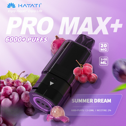 Prefilled Pods Hayati Pro Max Plus 6000 Puffs Box of 5
