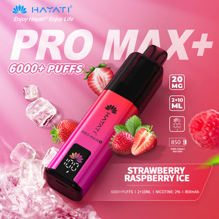 Hayati Pro Max Plus 6000 Puffs Prefilled Vape Kit Box of 5