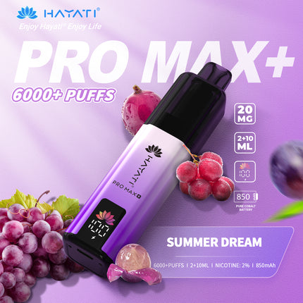 Hayati Pro Max Plus 6000 Puffs Prefilled Vape Kit Box of 5